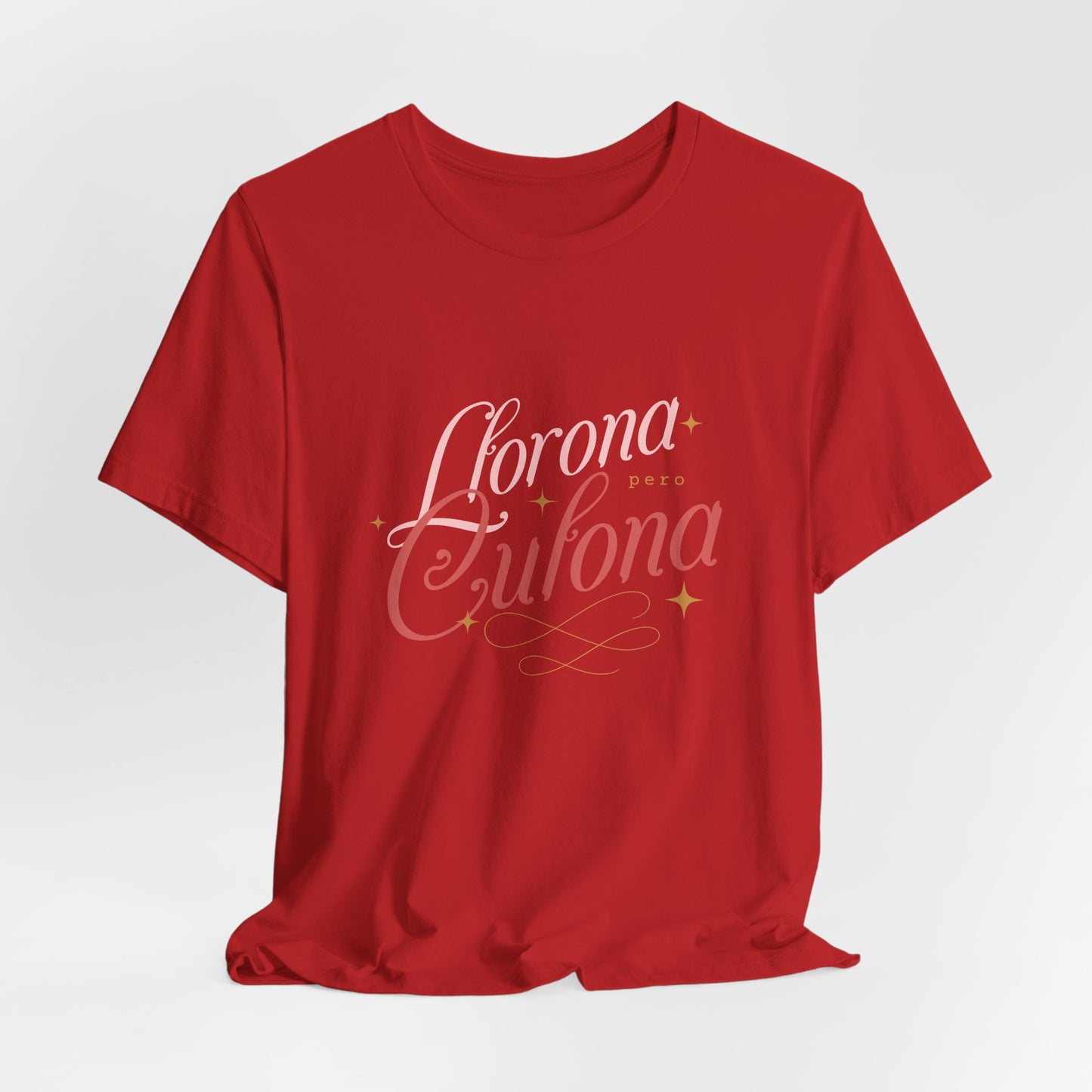Corona Cubana Script Tee — Retro Cuban Text Graphic T-Shirt