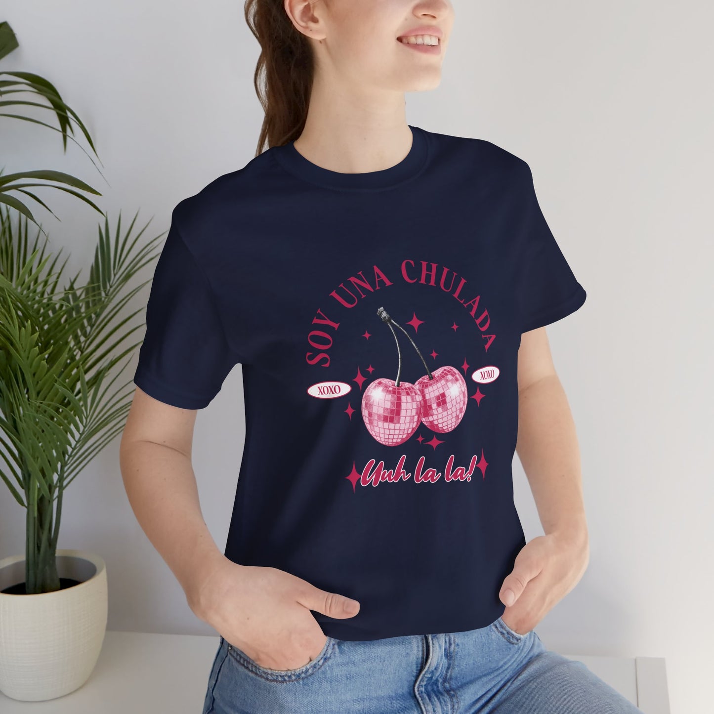Soy Una Chulada Cherry Tee — Sparkling Pink Disco Cherries "Uh La La" T‑Shirt