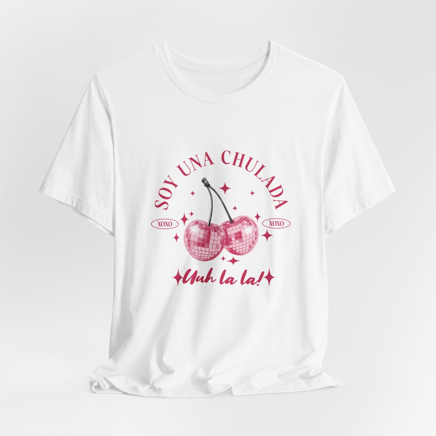 Soy Una Chulada Cherry Tee — Sparkling Pink Disco Cherries "Uh La La" T‑Shirt