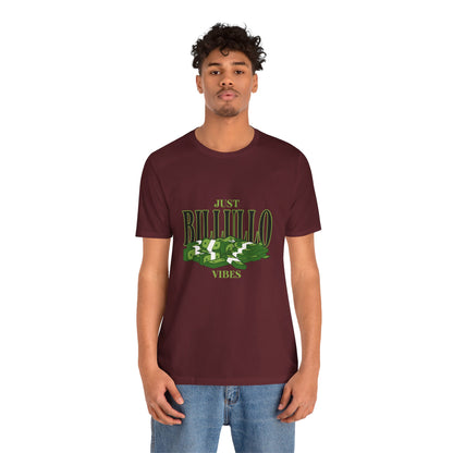 Just Billullo Vibes Tee — Green Camo Money Graphic T-Shirt