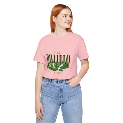 Just Billullo Vibes Tee — Green Camo Money Graphic T-Shirt