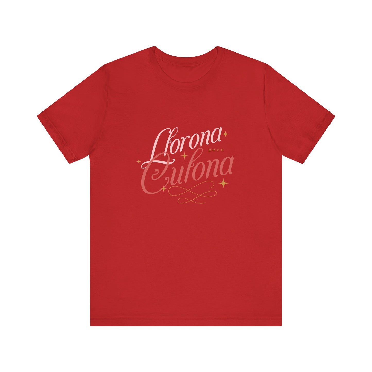 Corona Cubana Script Tee — Retro Cuban Text Graphic T-Shirt