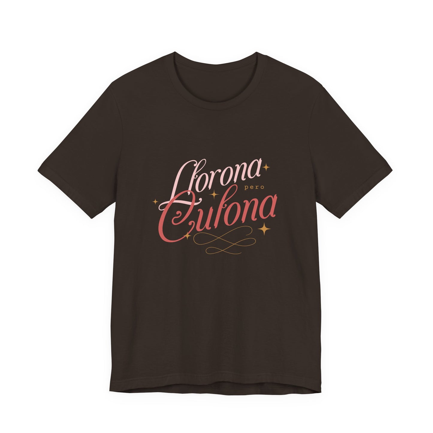 Corona Cubana Script Tee — Retro Cuban Text Graphic T-Shirt