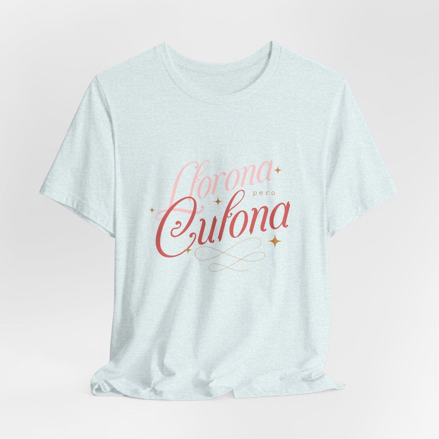 Corona Cubana Script Tee — Retro Cuban Text Graphic T-Shirt