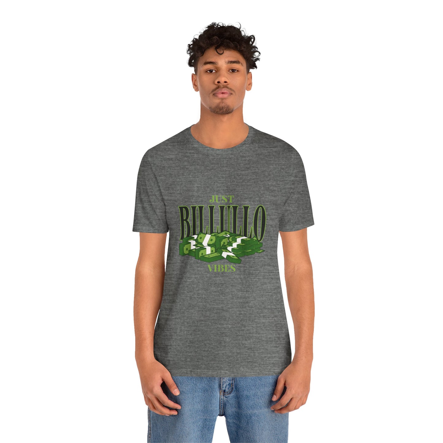 Just Billullo Vibes Tee — Green Camo Money Graphic T-Shirt