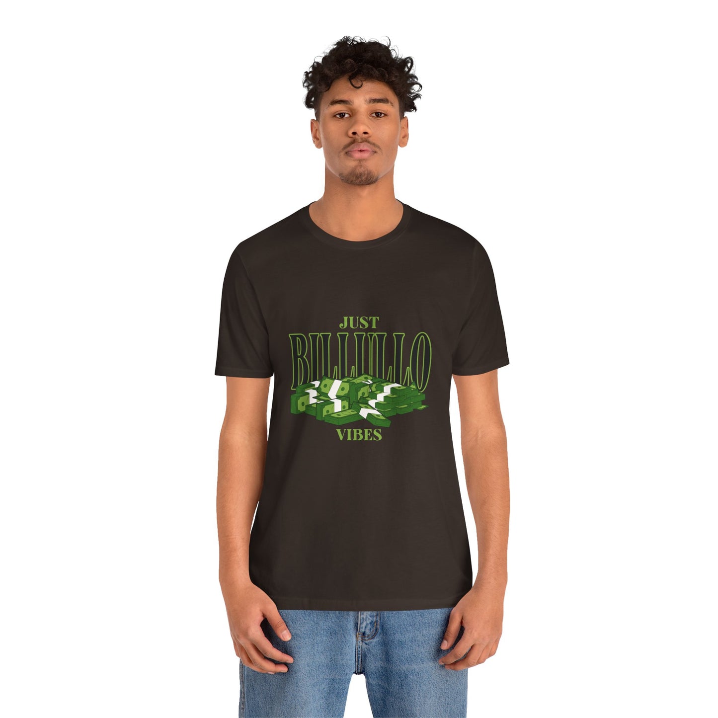 Just Billullo Vibes Tee — Green Camo Money Graphic T-Shirt