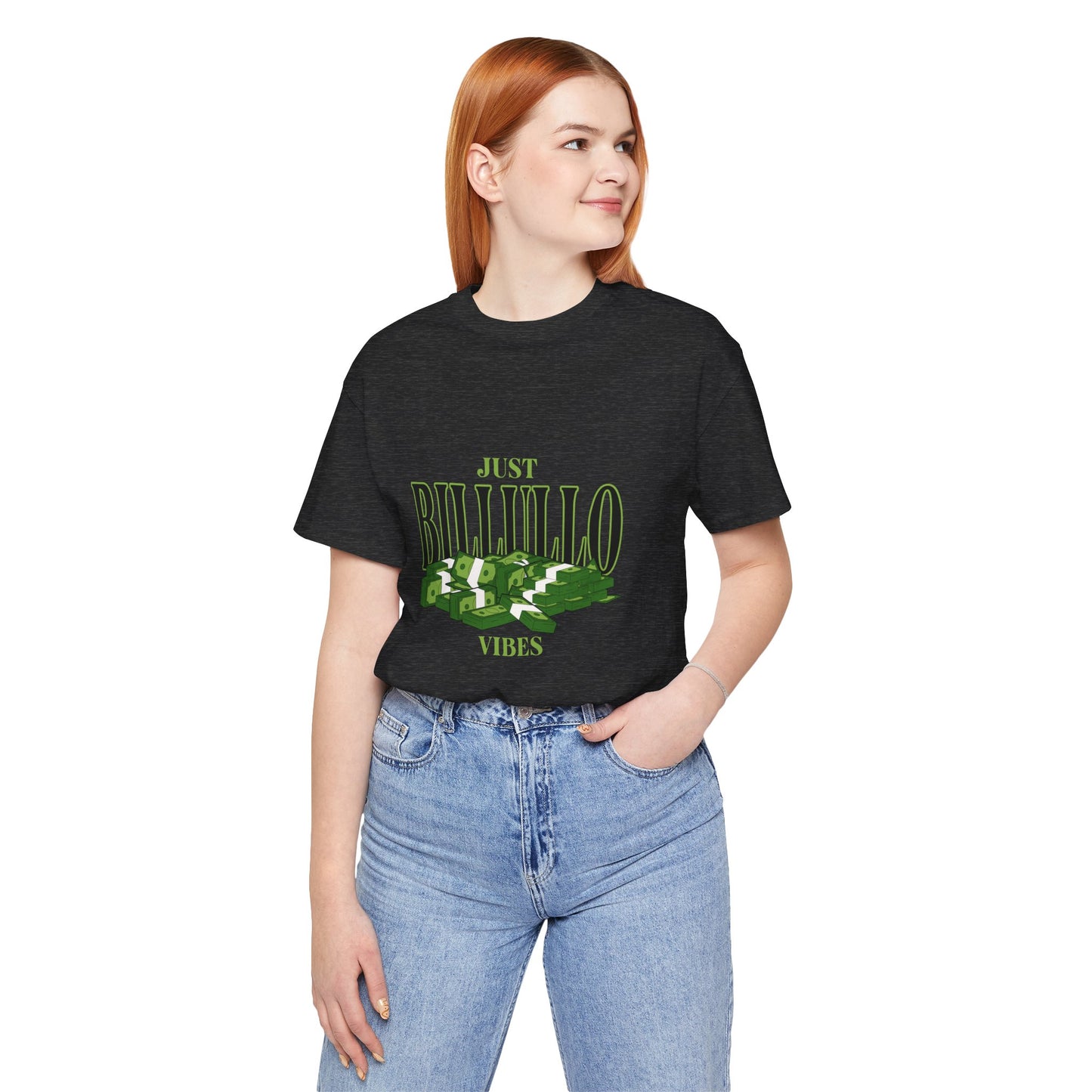 Just Billullo Vibes Tee — Green Camo Money Graphic T-Shirt