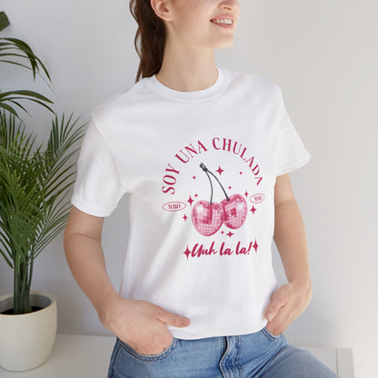 Soy Una Chulada Cherry Tee — Sparkling Pink Disco Cherries "Uh La La" T‑Shirt