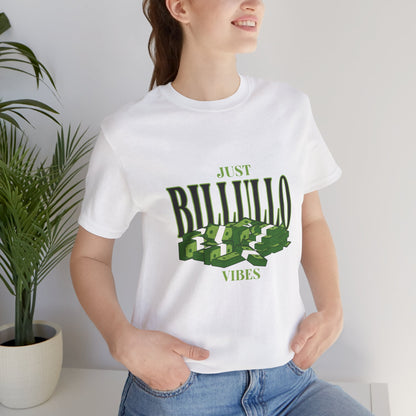 Just Billullo Vibes Tee — Green Camo Money Graphic T-Shirt