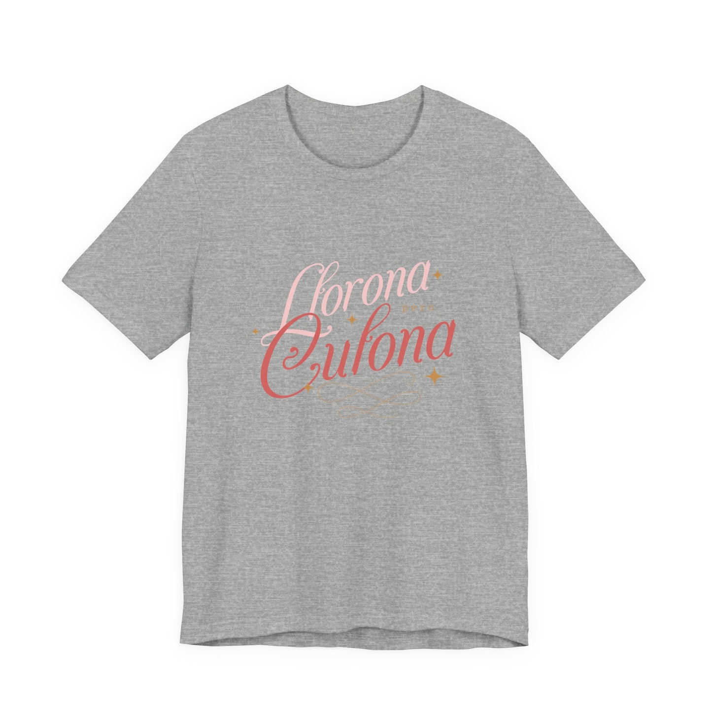 Corona Cubana Script Tee — Retro Cuban Text Graphic T-Shirt