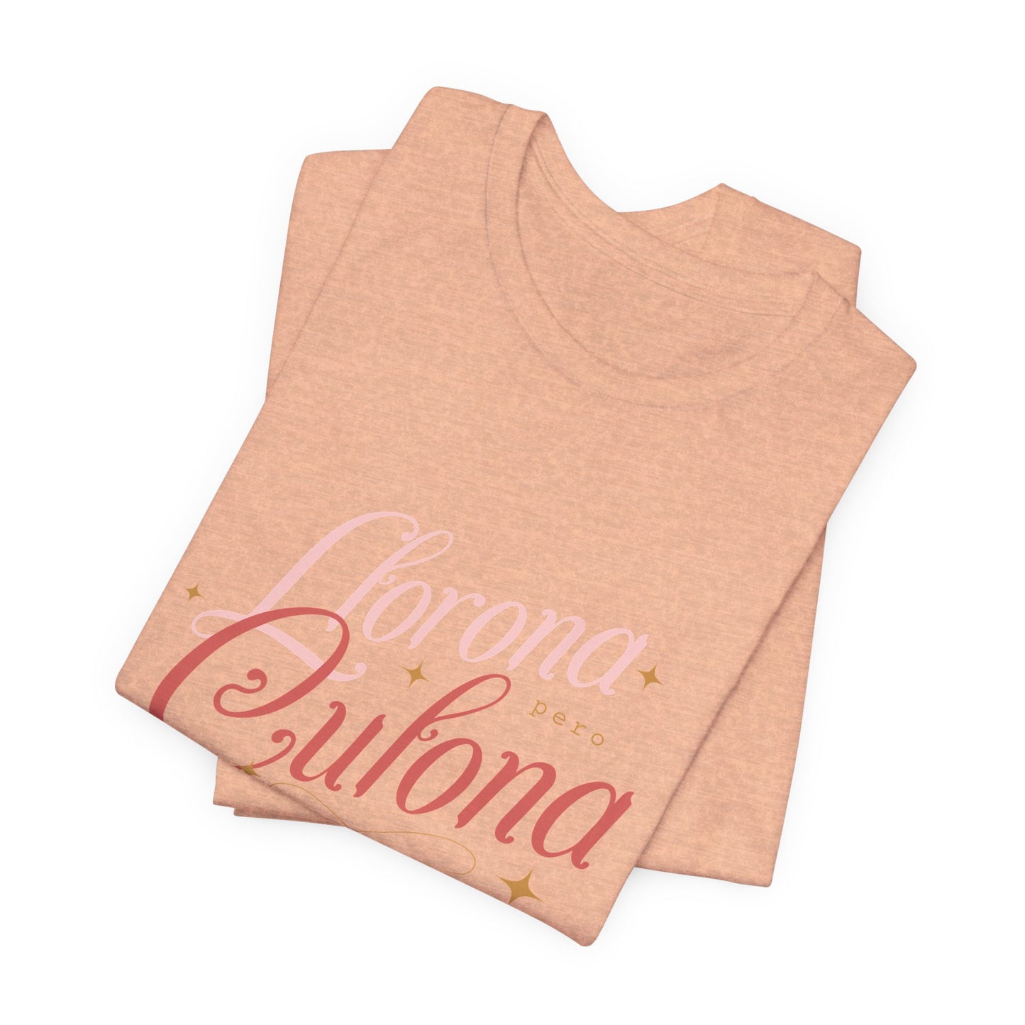 Corona Cubana Script Tee — Retro Cuban Text Graphic T-Shirt