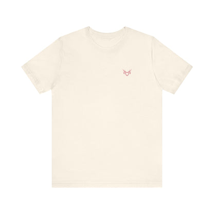 Bow Back Tee — Pink Vintage Ribbon "PRAERIE" Graphic T-Shirt