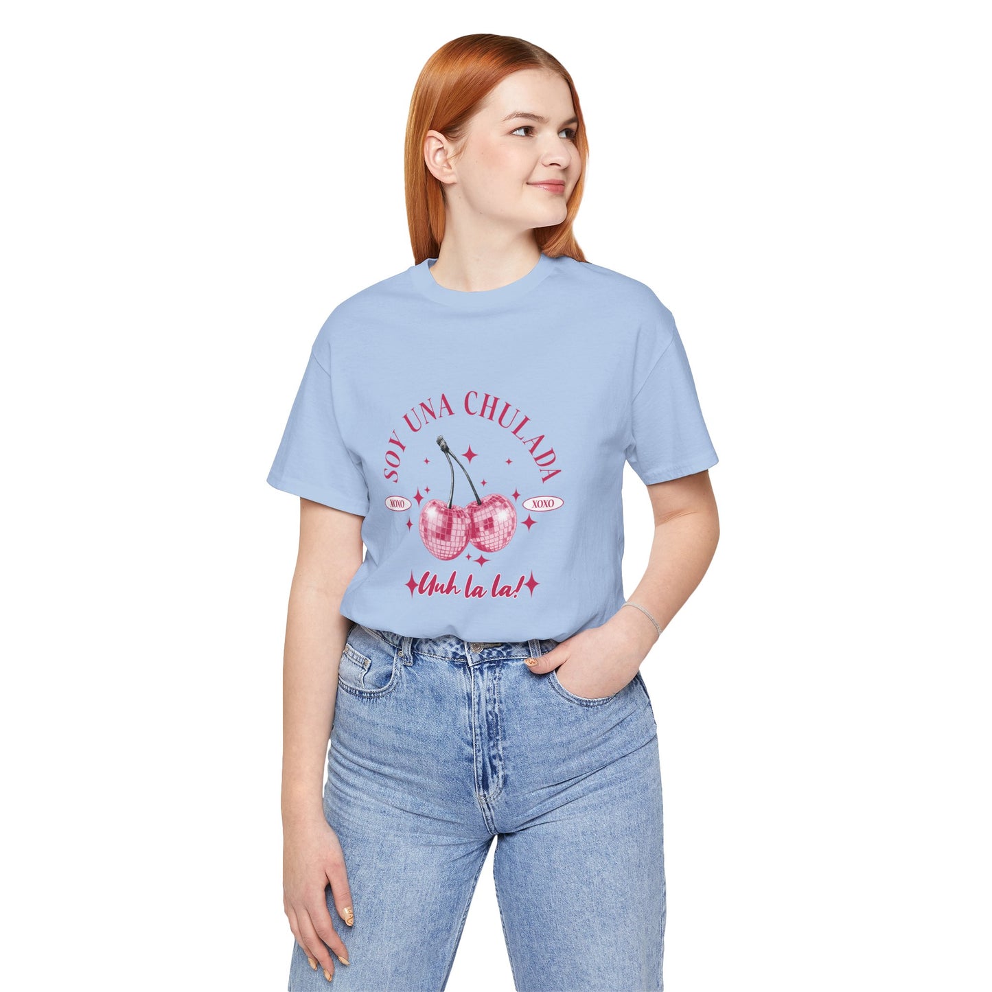 Soy Una Chulada Cherry Tee — Sparkling Pink Disco Cherries "Uh La La" T‑Shirt