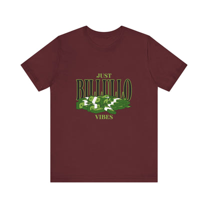 Just Billullo Vibes Tee — Green Camo Money Graphic T-Shirt
