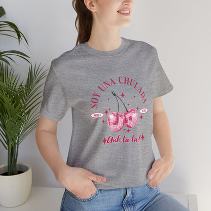 Soy Una Chulada Cherry Tee — Sparkling Pink Disco Cherries "Uh La La" T‑Shirt