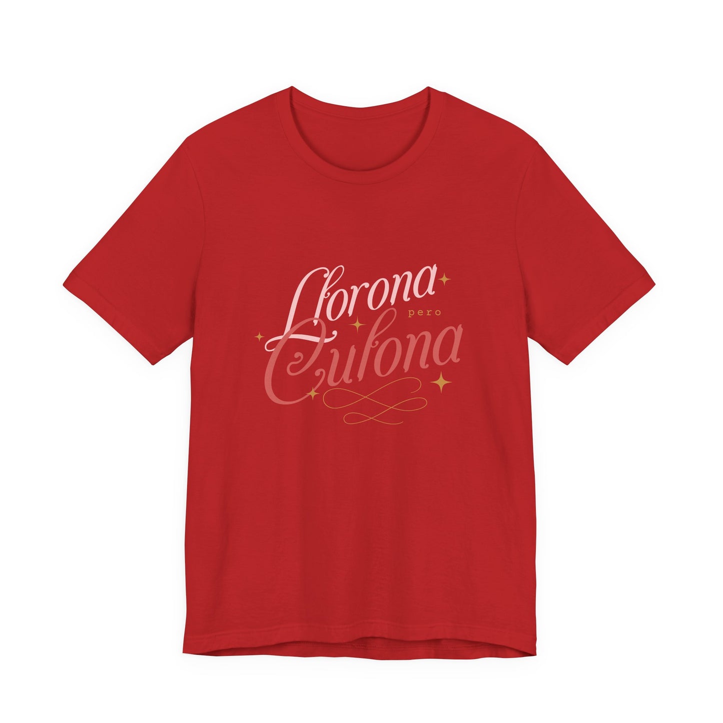 Corona Cubana Script Tee — Retro Cuban Text Graphic T-Shirt