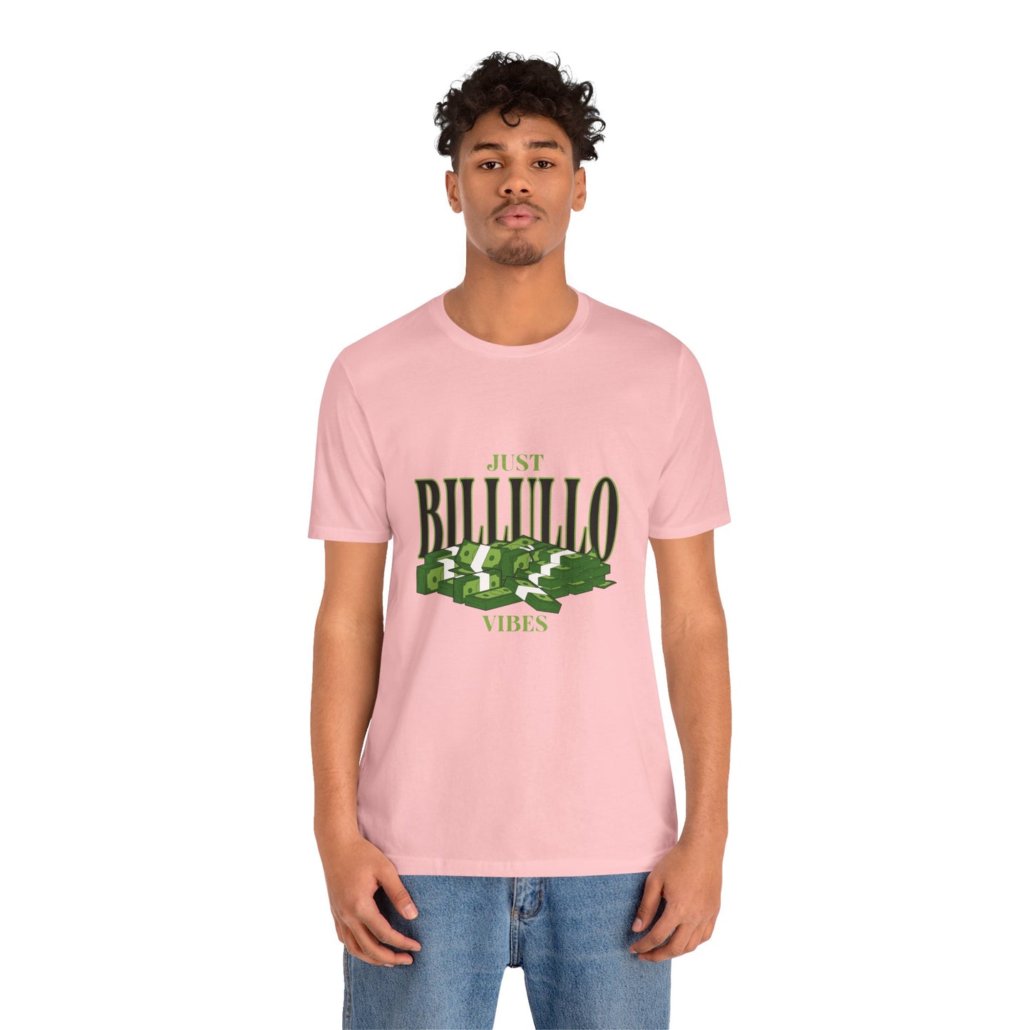 Just Billullo Vibes Tee — Green Camo Money Graphic T-Shirt
