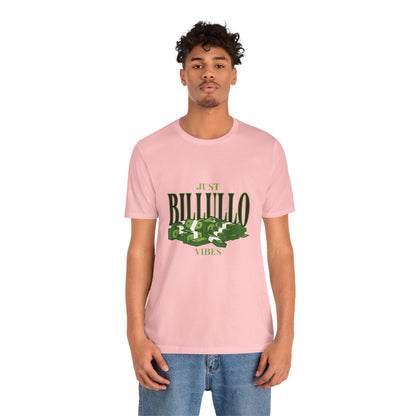 Just Billullo Vibes Tee — Green Camo Money Graphic T-Shirt