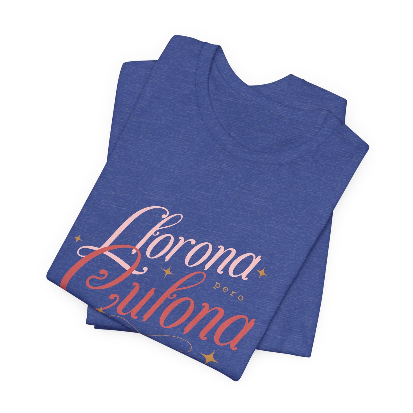 Corona Cubana Script Tee — Retro Cuban Text Graphic T-Shirt