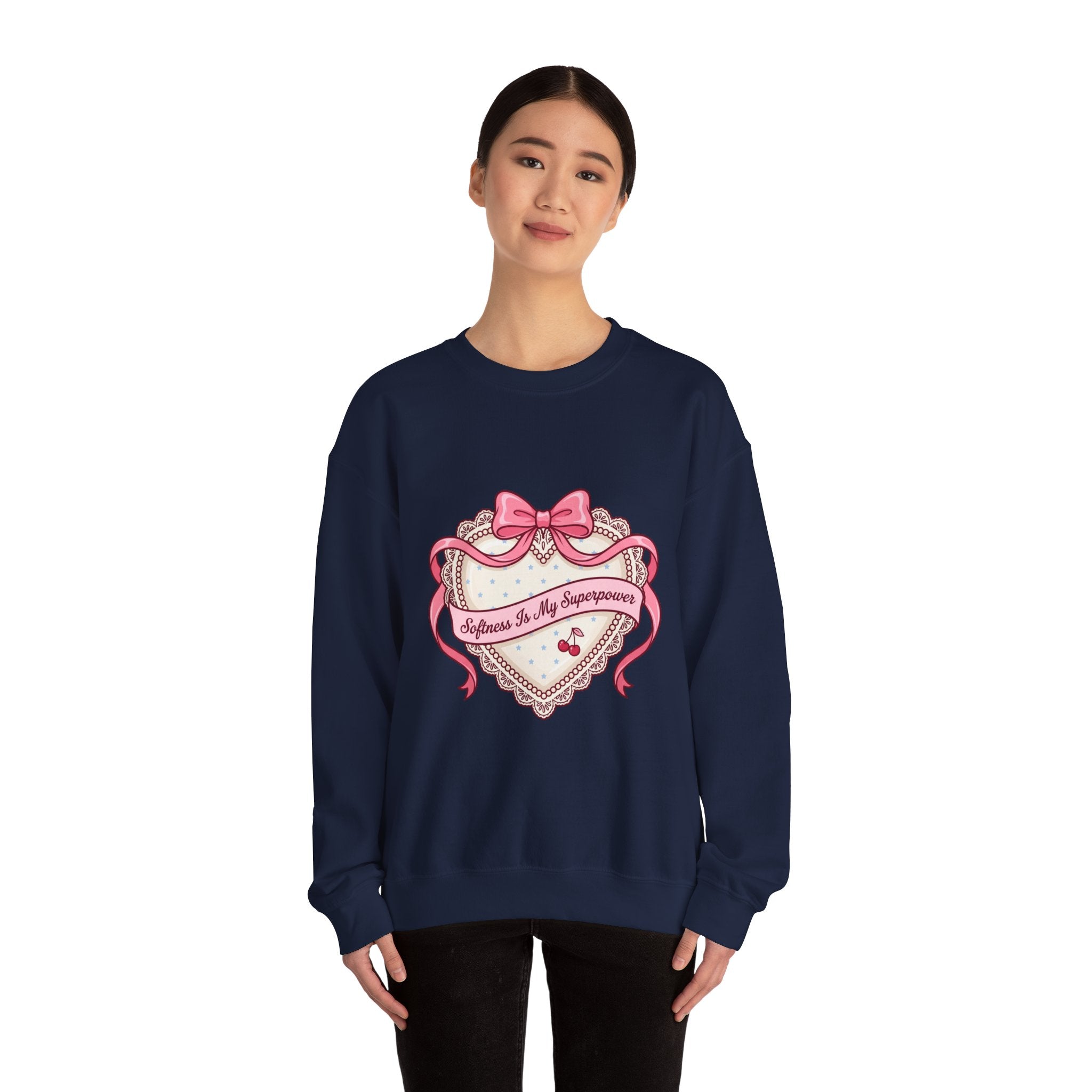 Selflove Heart Ribbon Sweatshirt | Coquette, bowcore, pastel