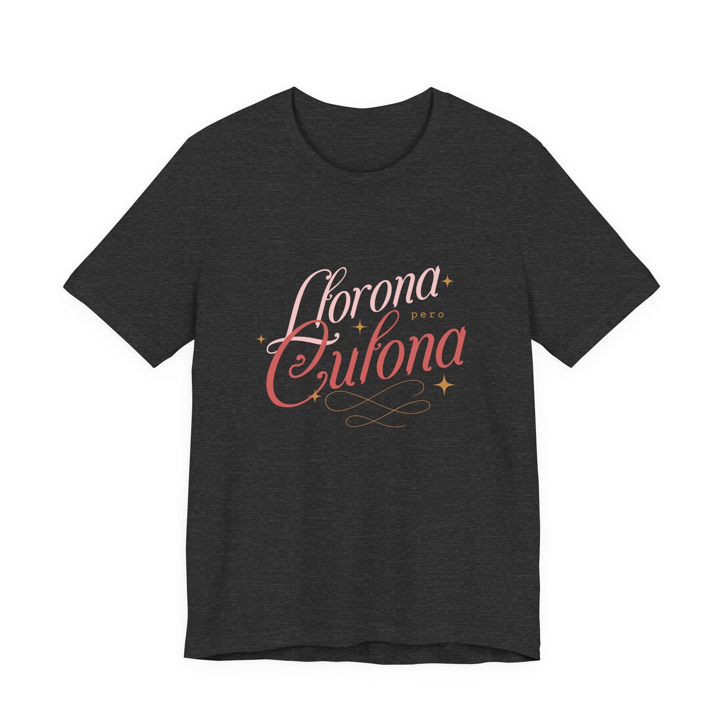 Corona Cubana Script Tee — Retro Cuban Text Graphic T-Shirt