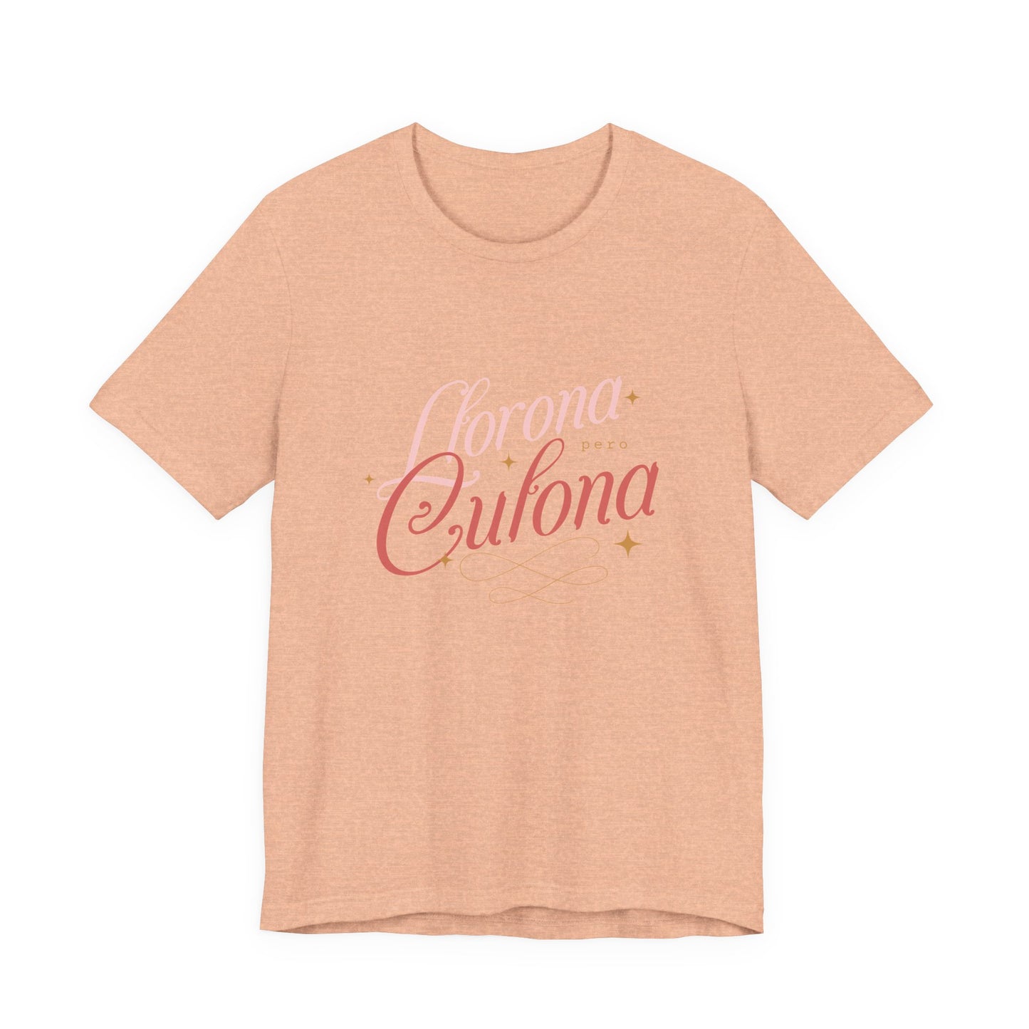 Corona Cubana Script Tee — Retro Cuban Text Graphic T-Shirt
