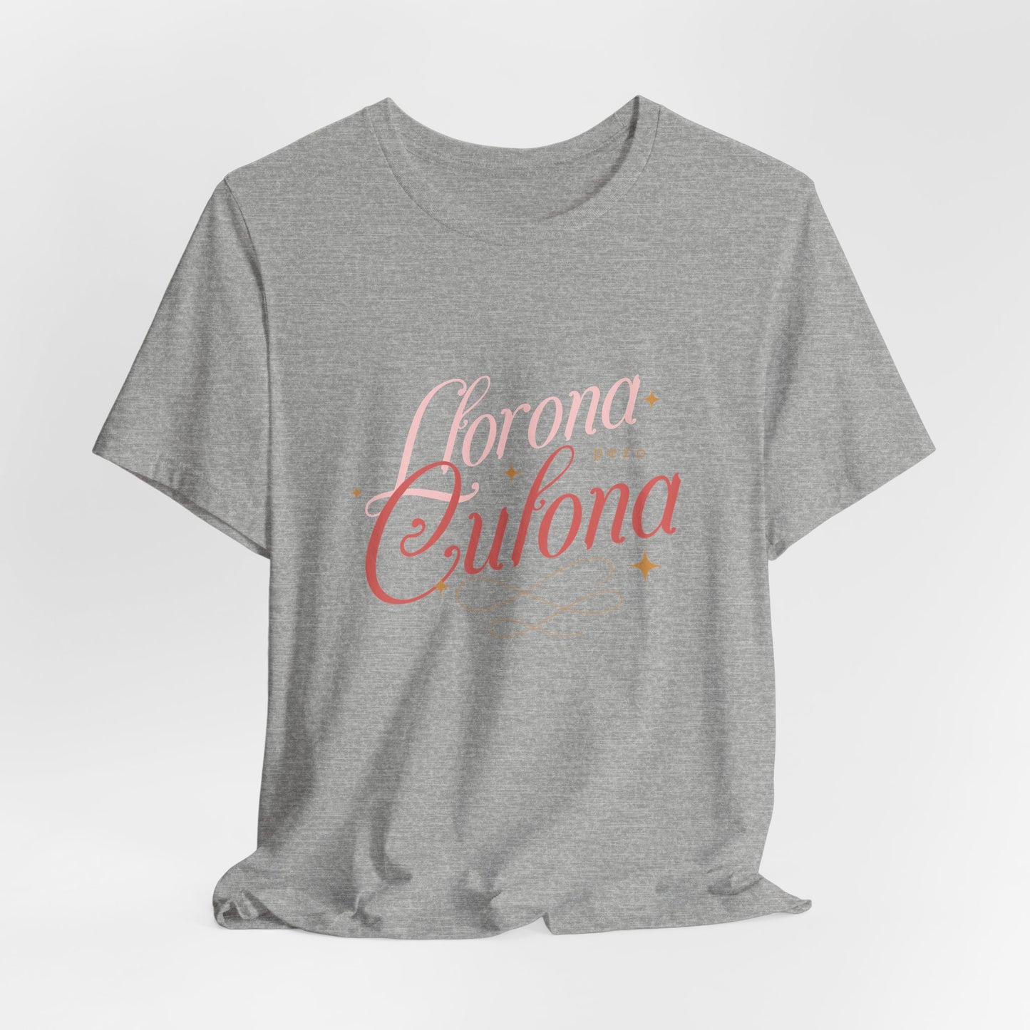 Corona Cubana Script Tee — Retro Cuban Text Graphic T-Shirt