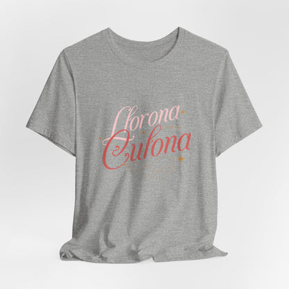 Corona Cubana Script Tee — Retro Cuban Text Graphic T-Shirt
