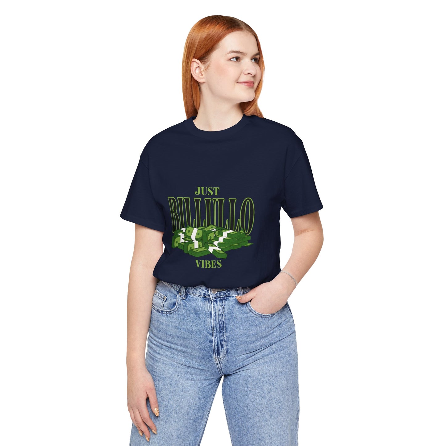 Just Billullo Vibes Tee — Green Camo Money Graphic T-Shirt