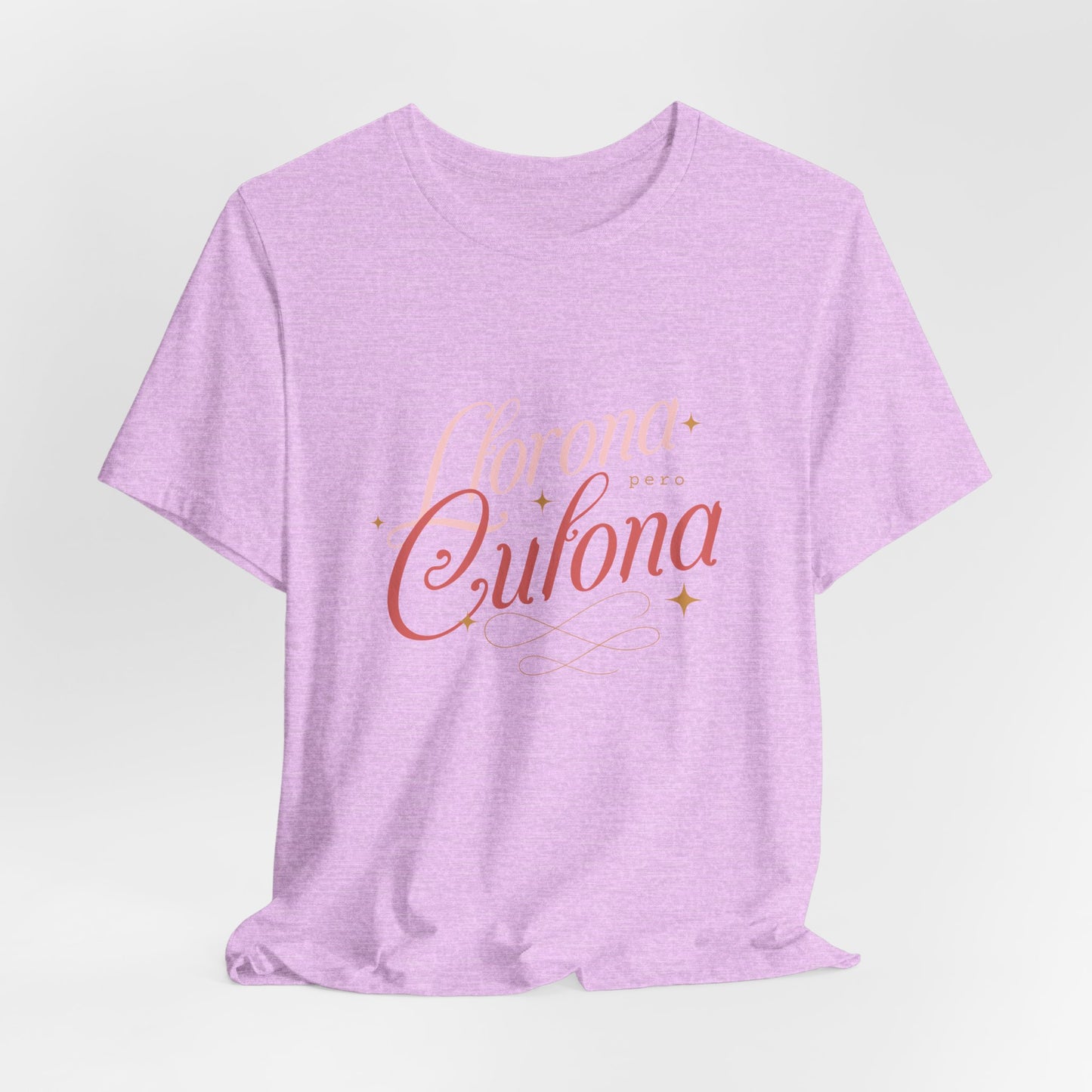 Corona Cubana Script Tee — Retro Cuban Text Graphic T-Shirt