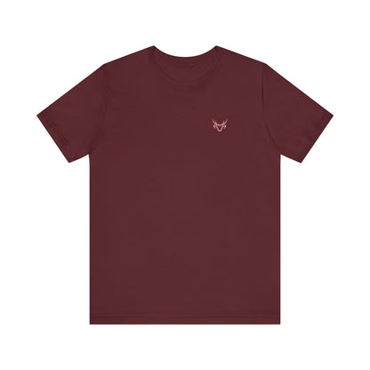 Bow Back Tee — Pink Vintage Ribbon "PRAERIE" Graphic T-Shirt