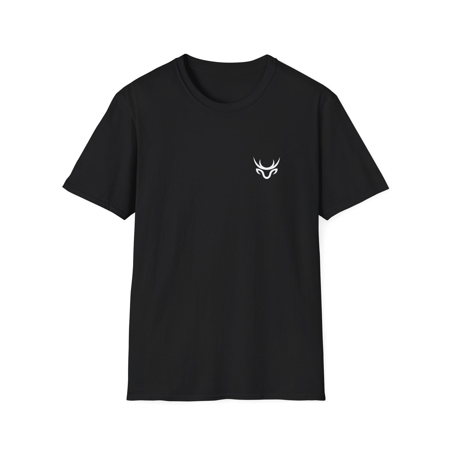 Minimal White T-Shirt with Subtle Embroidered Deer Logo — Casual Everyday Tee