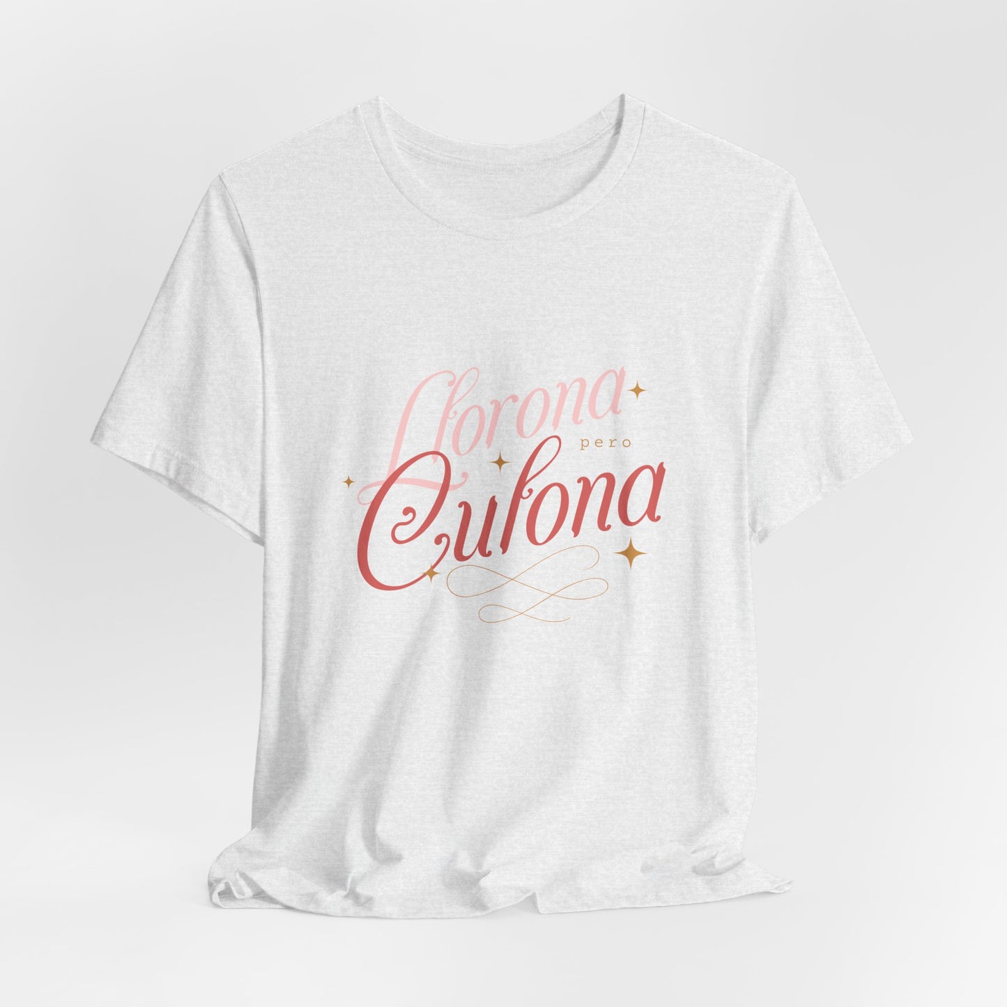 Corona Cubana Script Tee — Retro Cuban Text Graphic T-Shirt