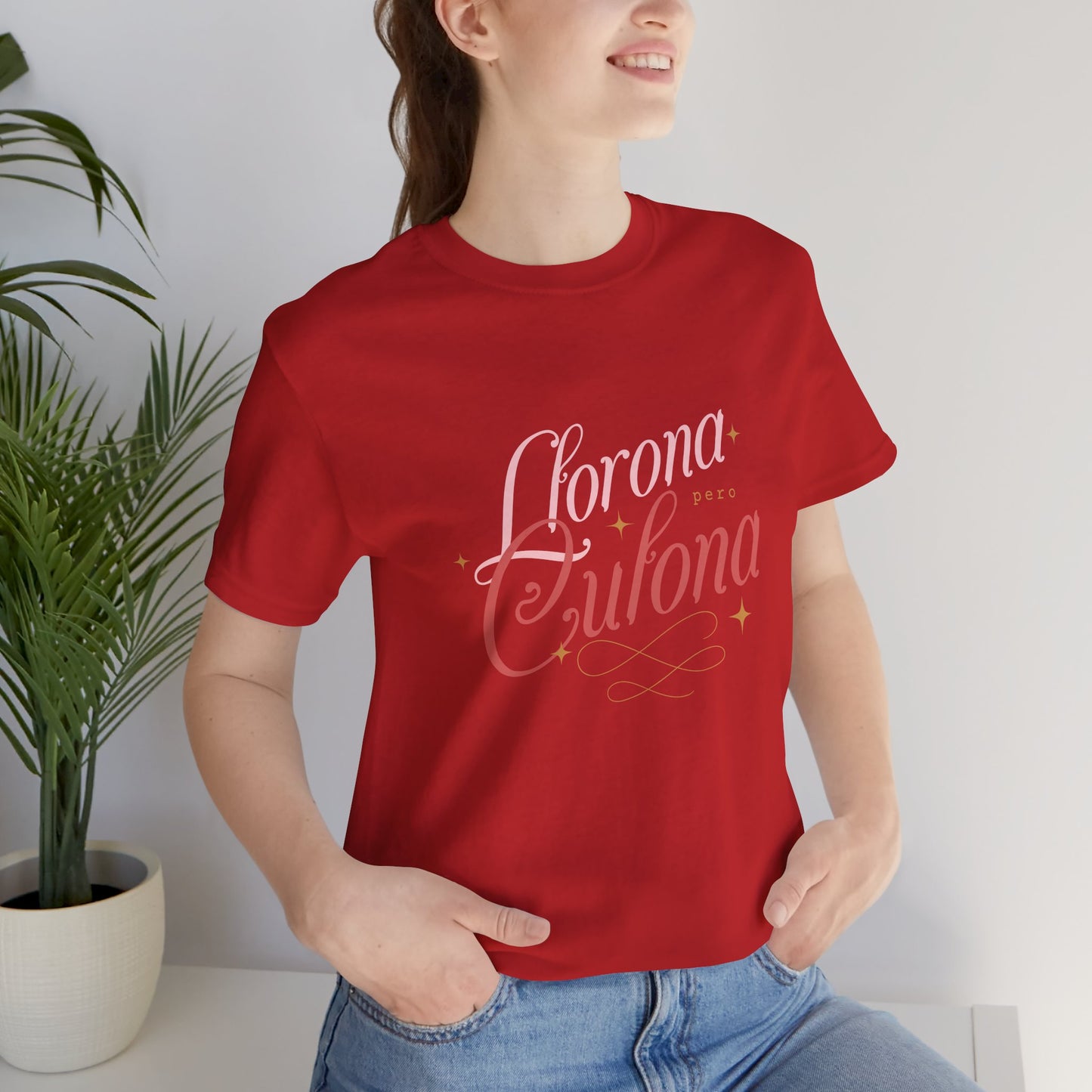 Corona Cubana Script Tee — Retro Cuban Text Graphic T-Shirt