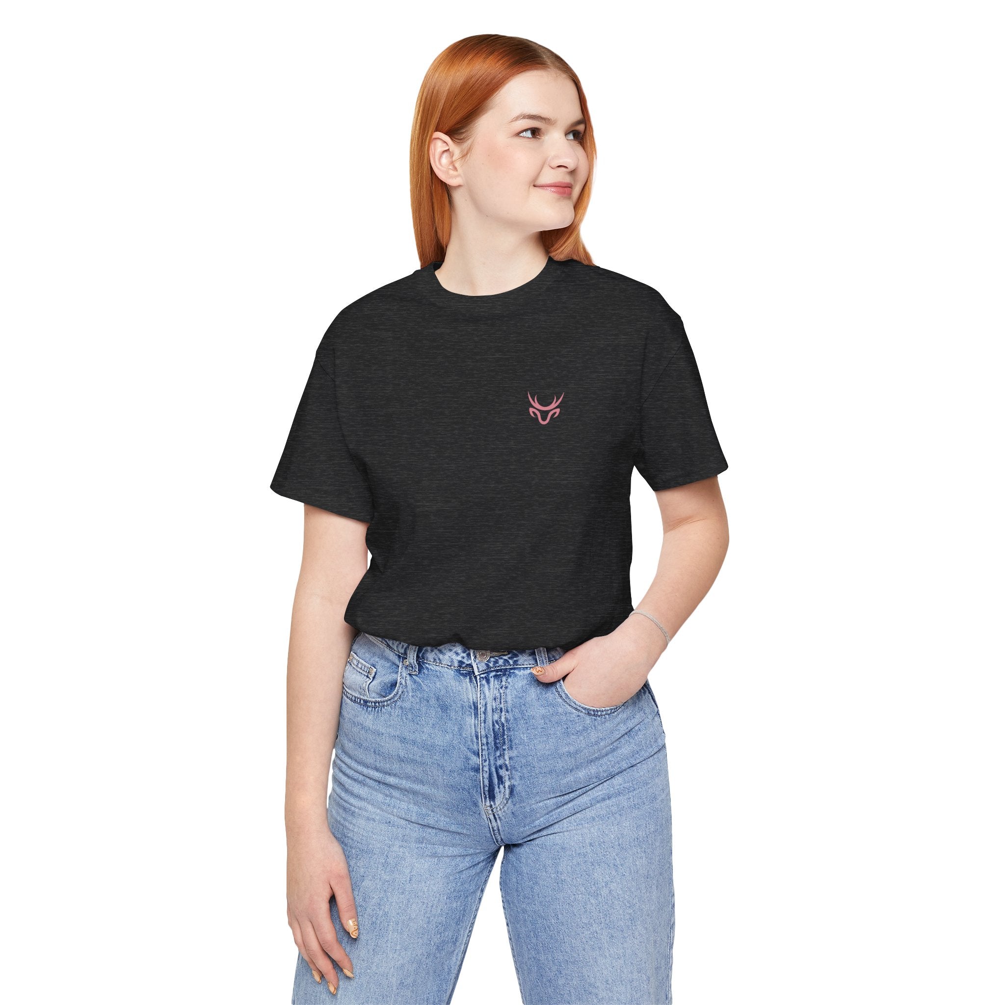 Bow Back Tee — Pink Vintage Ribbon "PRAERIE" Graphic T-Shirt
