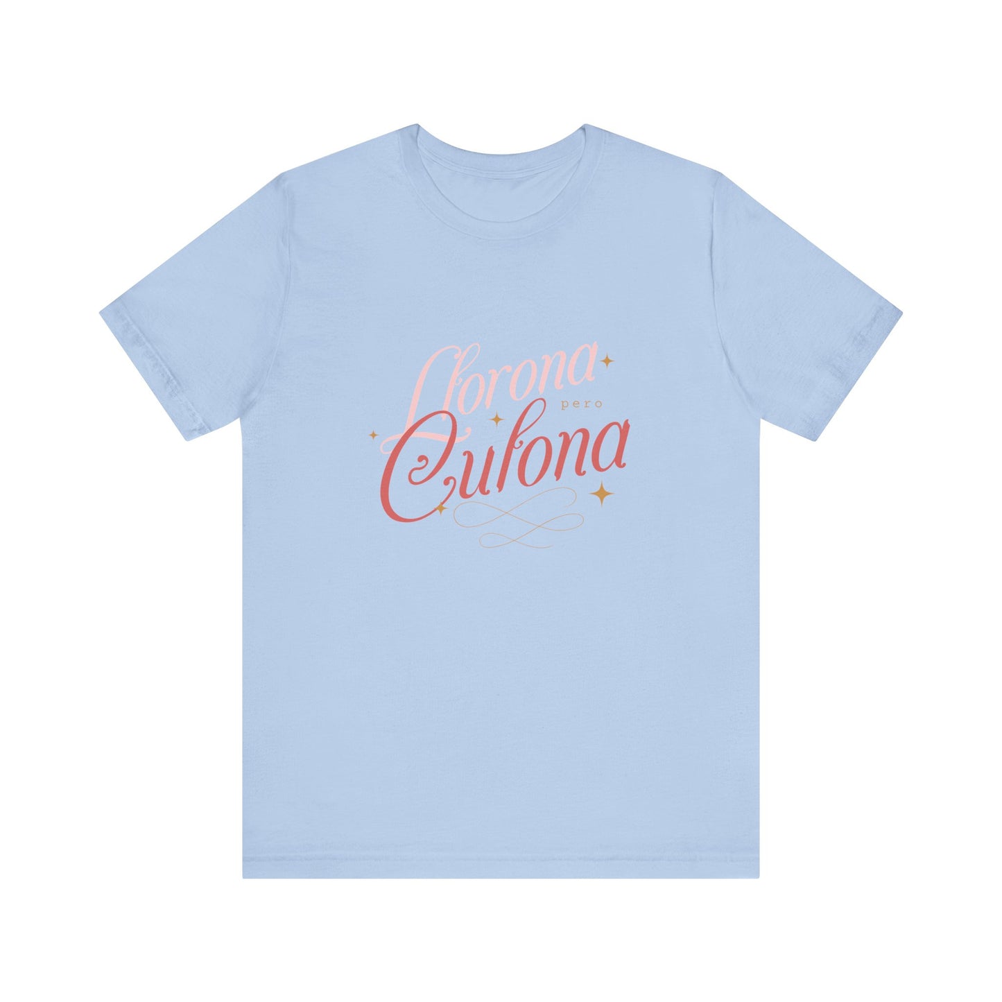 Corona Cubana Script Tee — Retro Cuban Text Graphic T-Shirt