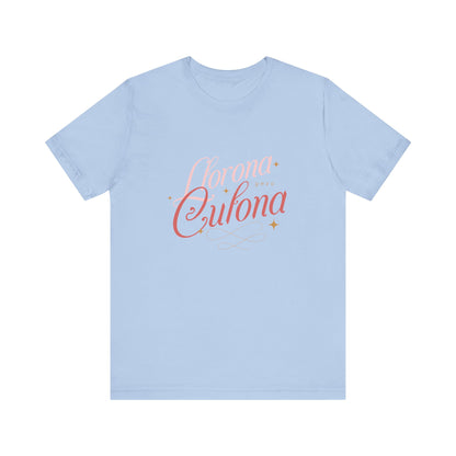 Corona Cubana Script Tee — Retro Cuban Text Graphic T-Shirt