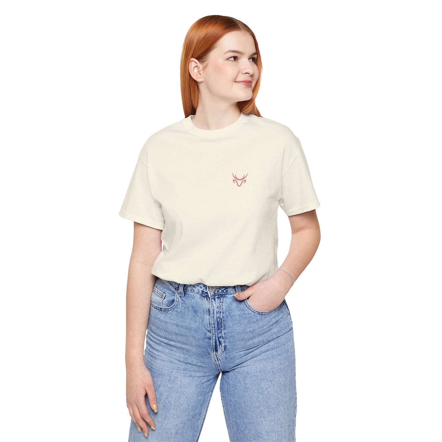 Bow Back Tee — Pink Vintage Ribbon "PRAERIE" Graphic T-Shirt