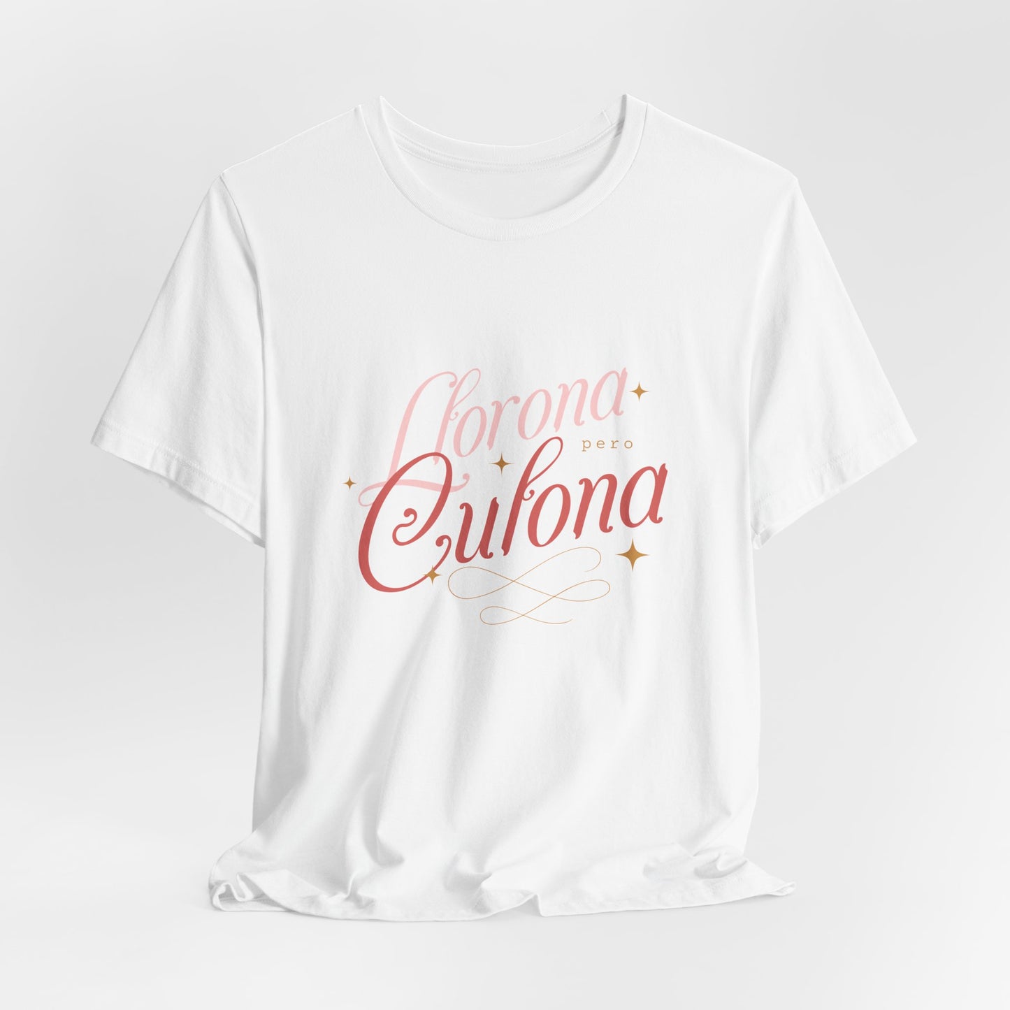 Corona Cubana Script Tee — Retro Cuban Text Graphic T-Shirt
