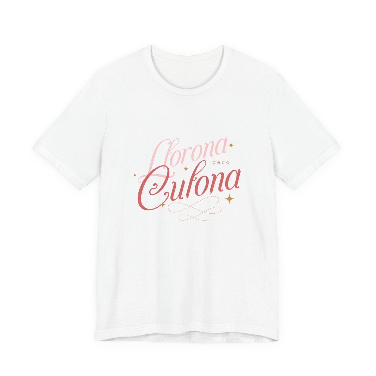 Corona Cubana Script Tee — Retro Cuban Text Graphic T-Shirt