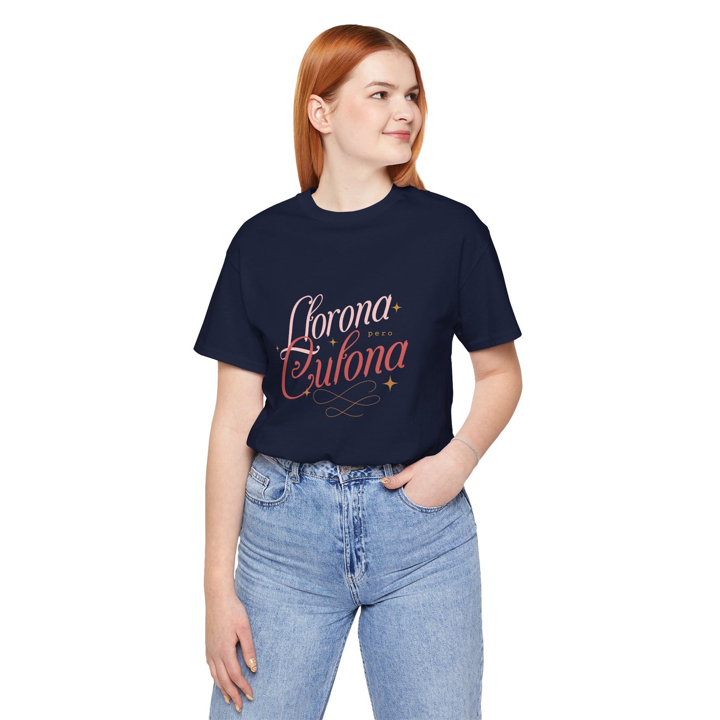 Corona Cubana Script Tee — Retro Cuban Text Graphic T-Shirt