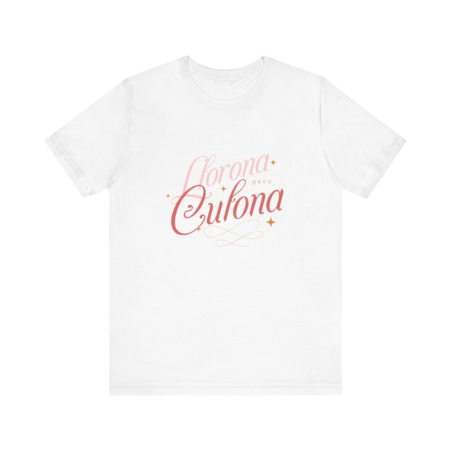 Corona Cubana Script Tee — Retro Cuban Text Graphic T-Shirt