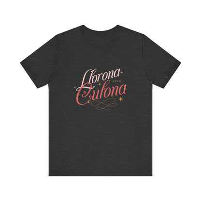 Corona Cubana Script Tee — Retro Cuban Text Graphic T-Shirt