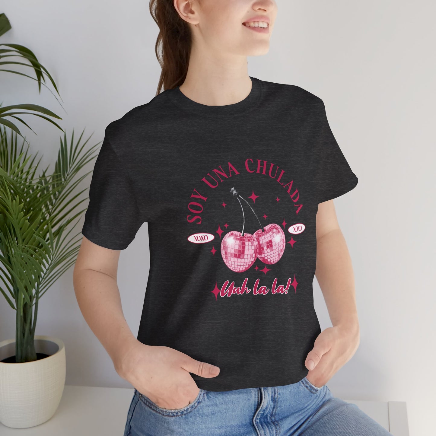 Soy Una Chulada Cherry Tee — Sparkling Pink Disco Cherries "Uh La La" T‑Shirt