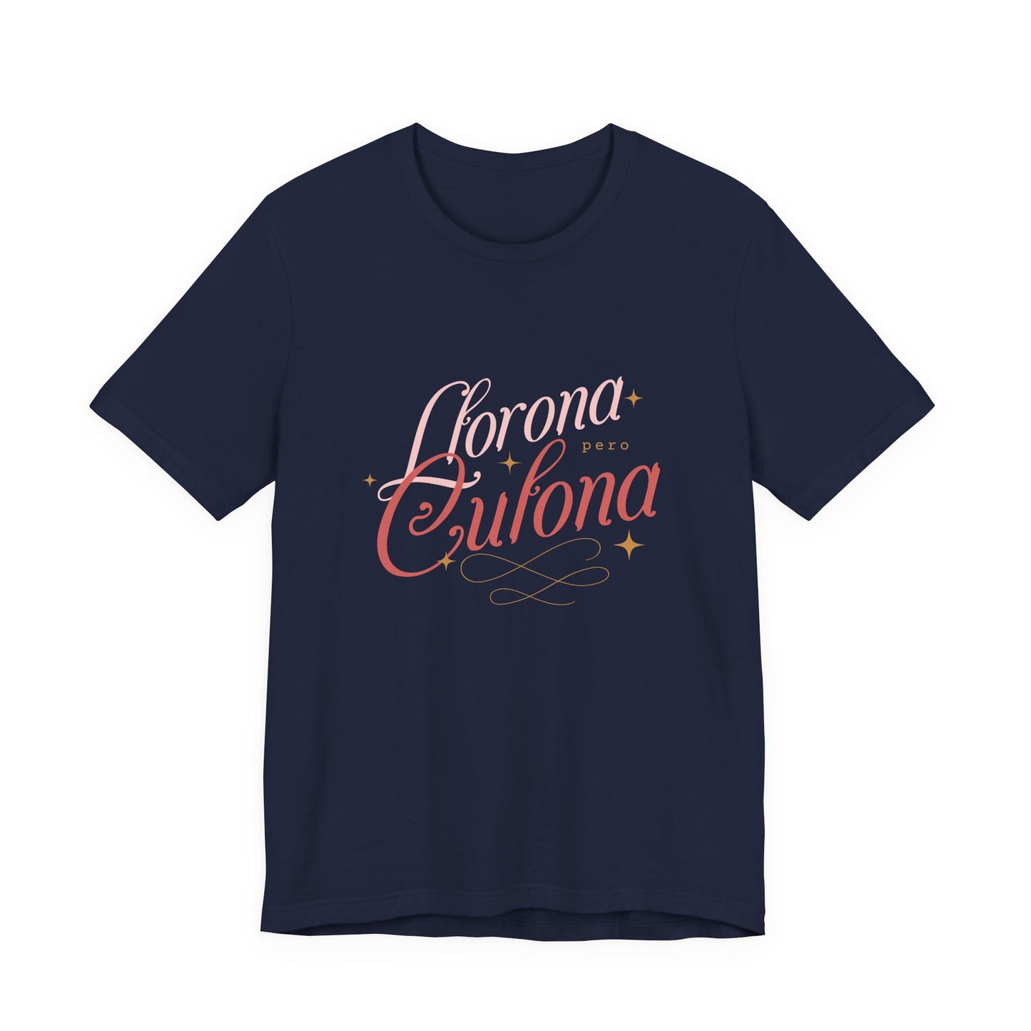 Corona Cubana Script Tee — Retro Cuban Text Graphic T-Shirt