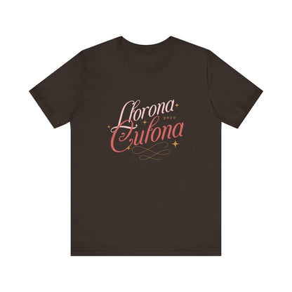 Corona Cubana Script Tee — Retro Cuban Text Graphic T-Shirt