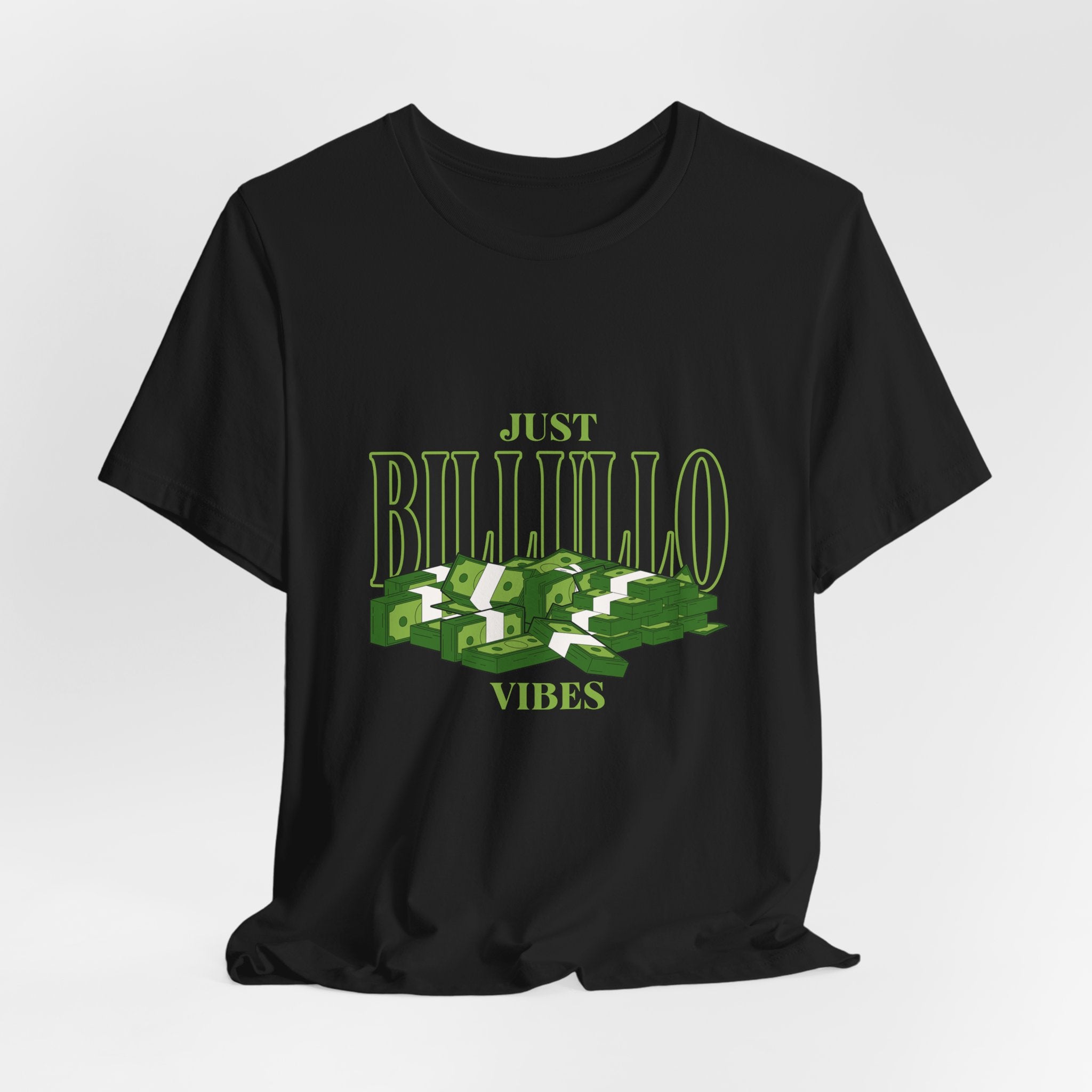 Just Billullo Vibes Tee — Green Camo Money Graphic T-Shirt