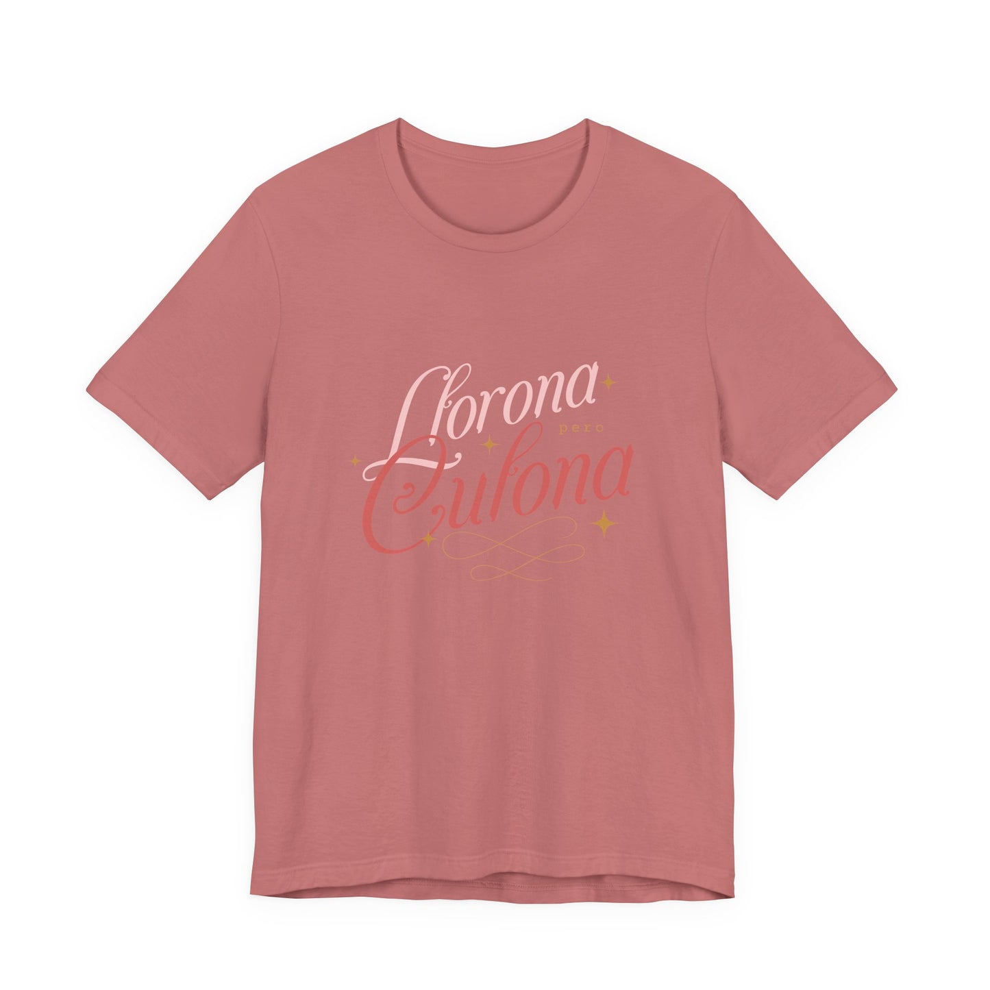 Corona Cubana Script Tee — Retro Cuban Text Graphic T-Shirt