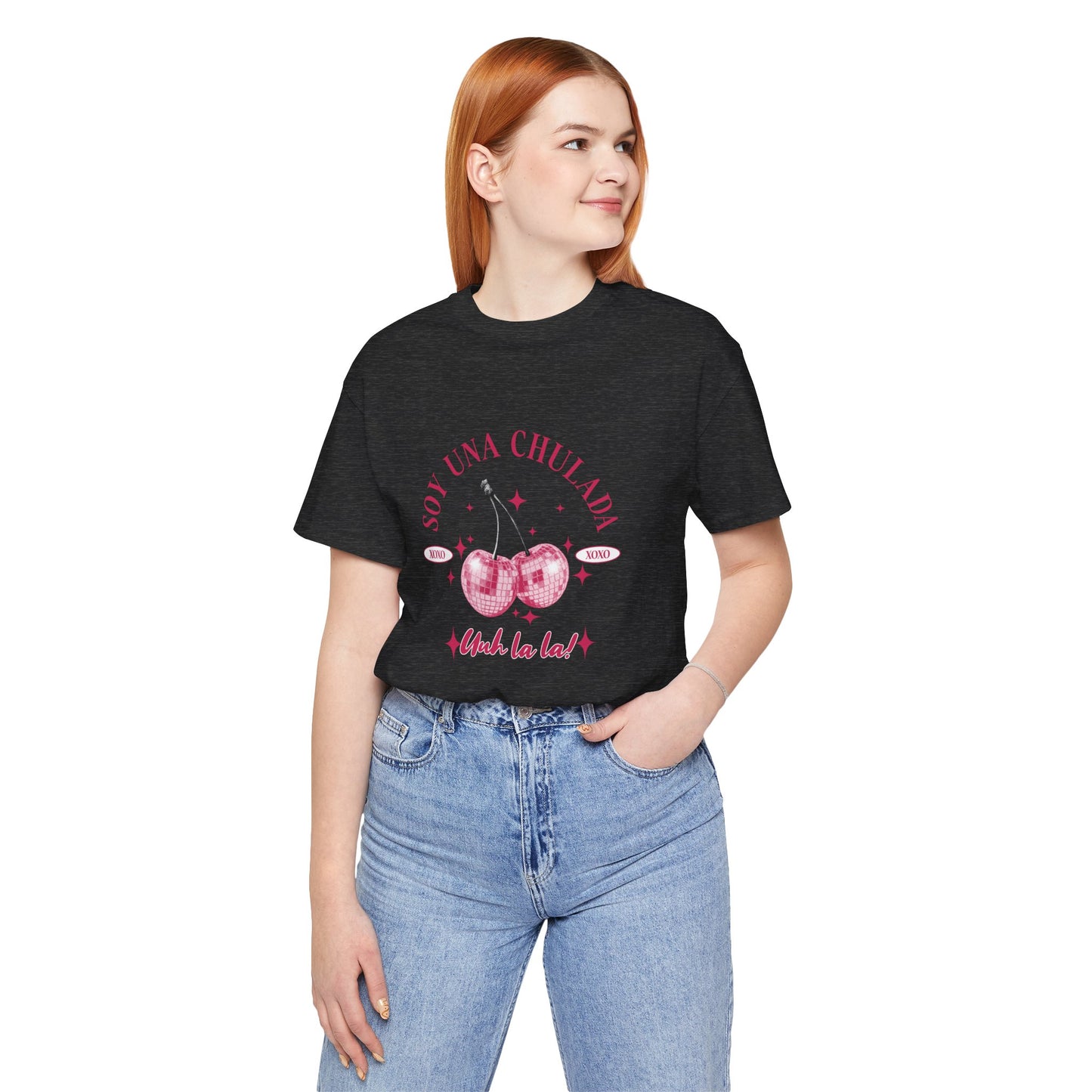 Soy Una Chulada Cherry Tee — Sparkling Pink Disco Cherries "Uh La La" T‑Shirt