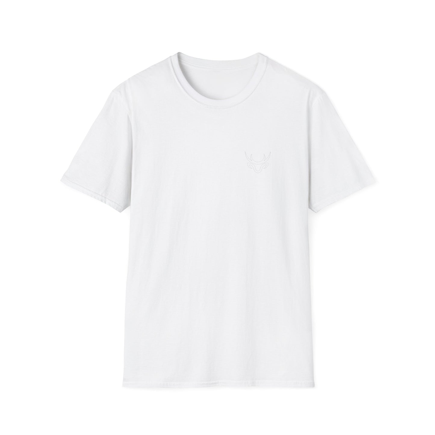 Minimal White T-Shirt with Subtle Embroidered Deer Logo — Casual Everyday Tee